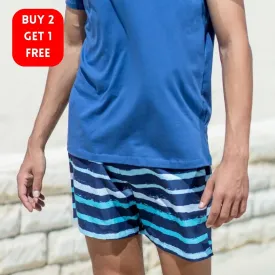 Men summer swimwear Blue stripes