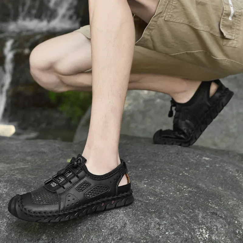 Men's Casual Shoes Summer Breathable Mesh Sneakers Sole Non-Slip Men's Walking Shoes Outdoor Fashion Wading Men Shoes Size 38-48