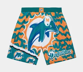 Miami Dolphins Jumbotron 2.0 Sublimated Shorts Mens Shorts (Blue/Orange)