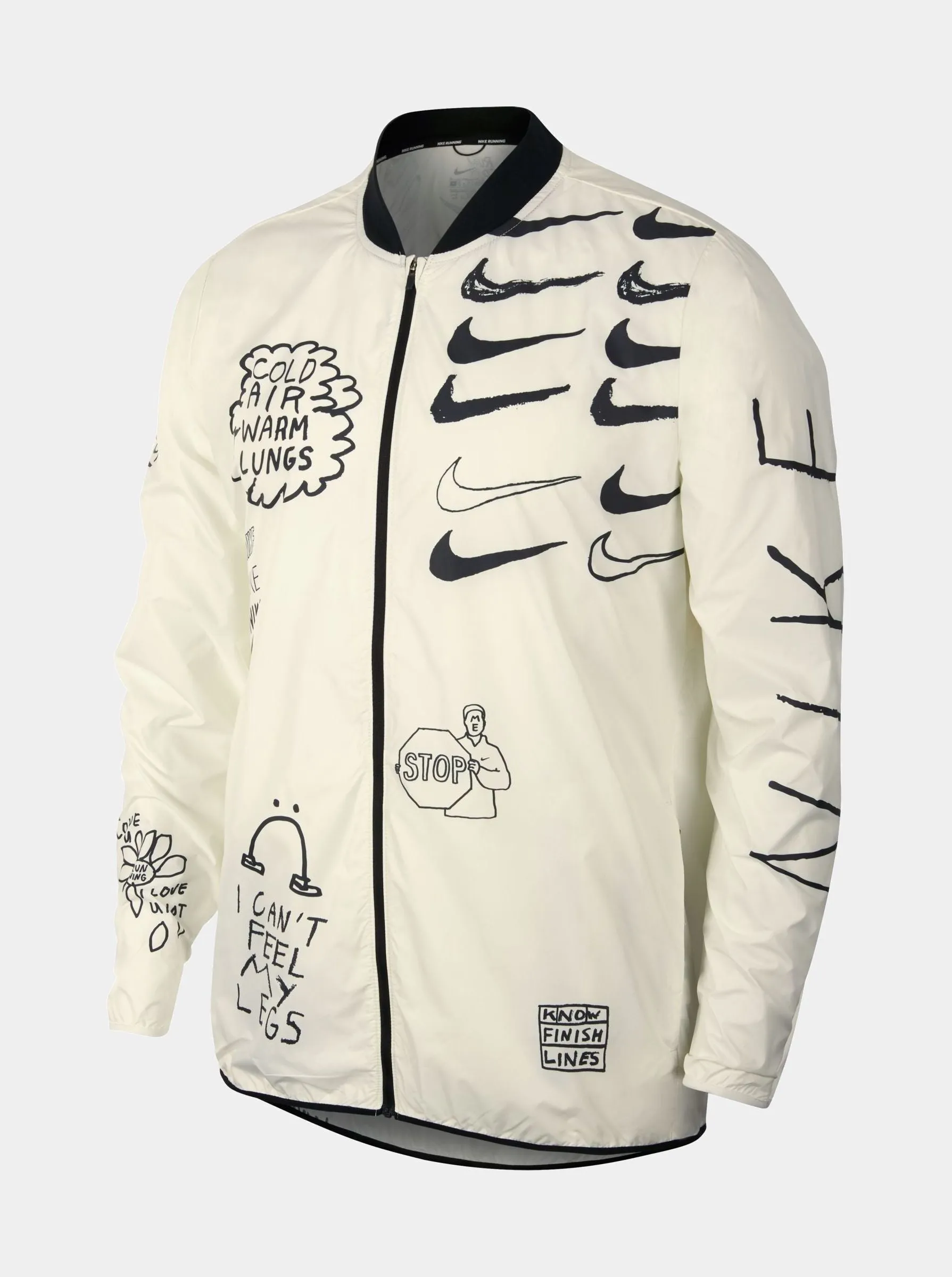 Nathan Bell Printed Running Mens Jacket (White)