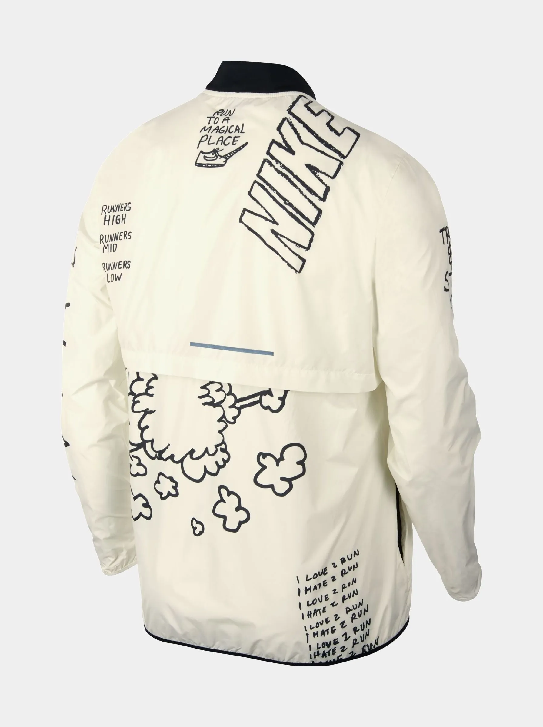 Nathan Bell Printed Running Mens Jacket (White)