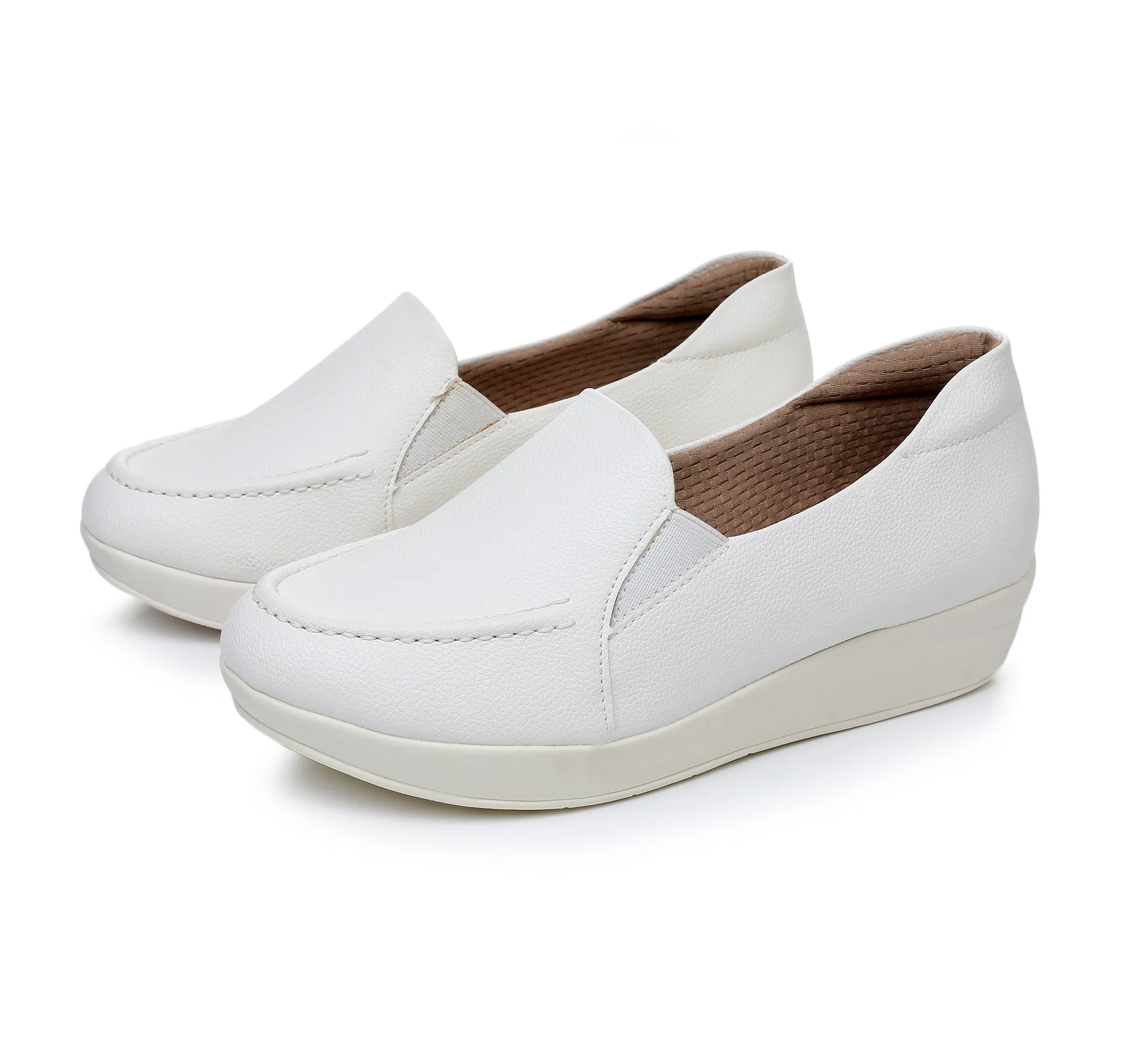 Piccadilly White Nappa Slip-On Shoes (214.026)