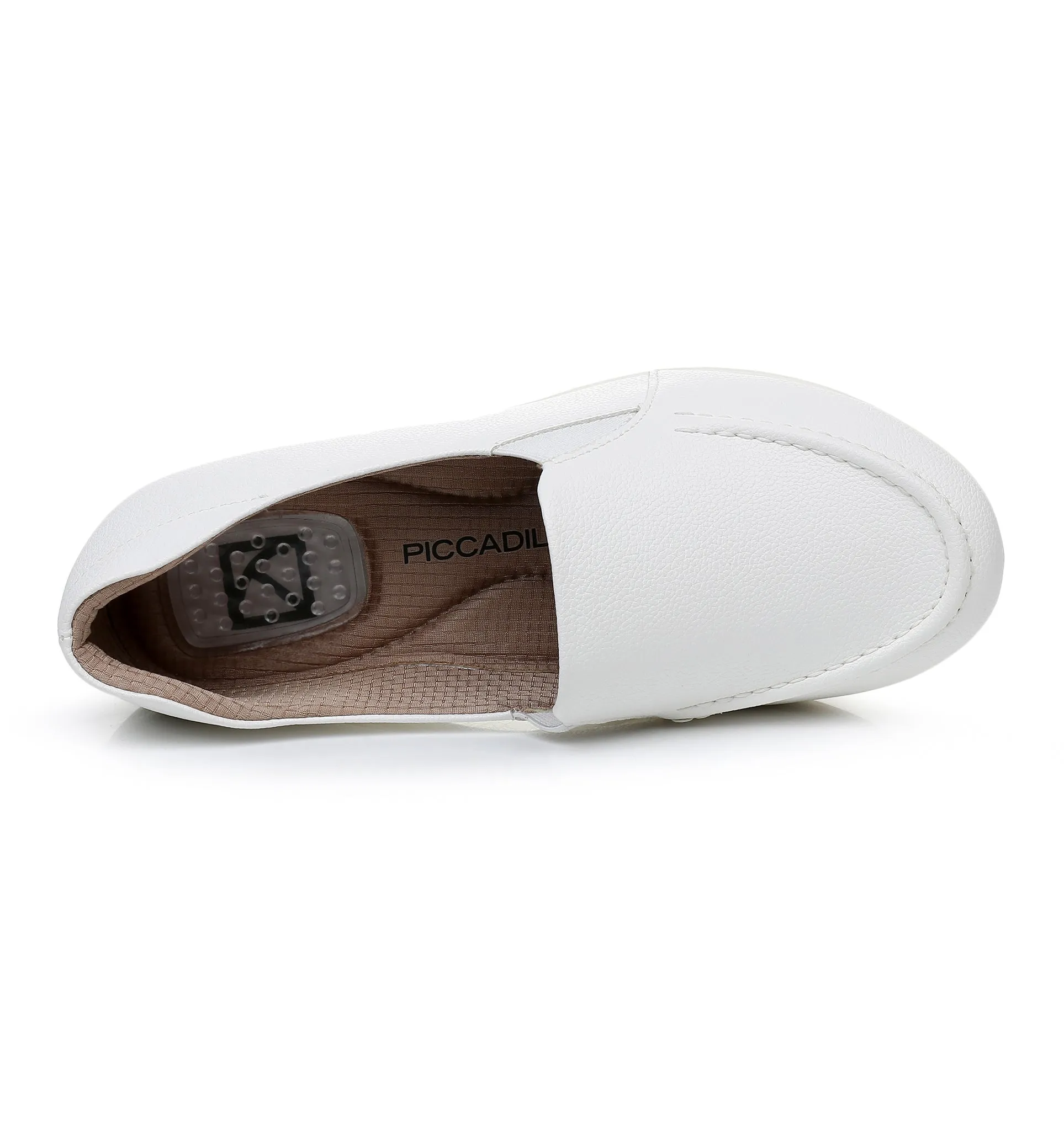 Piccadilly White Nappa Slip-On Shoes (214.026)