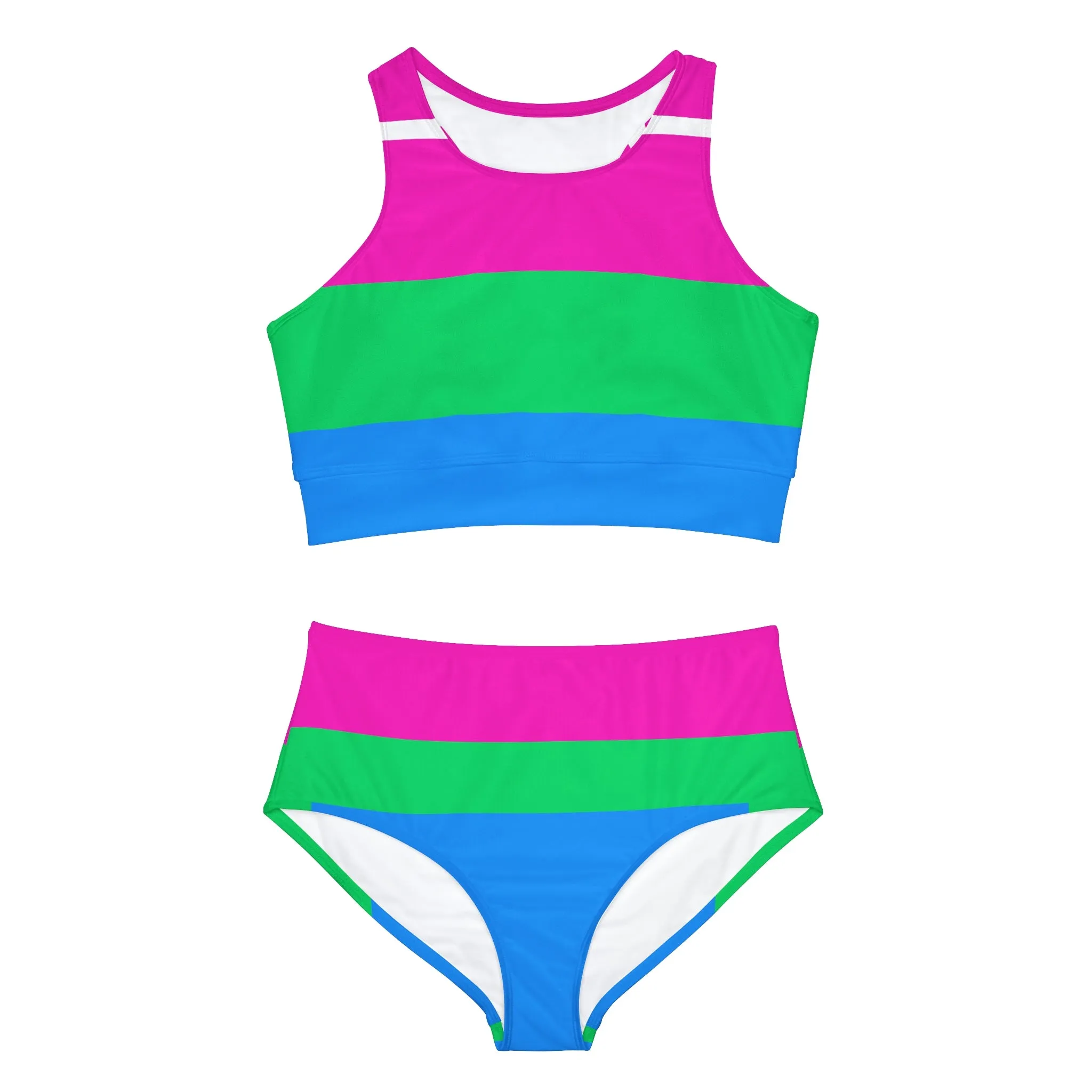 Polysexual Pride Flag Sporty Bikini Set