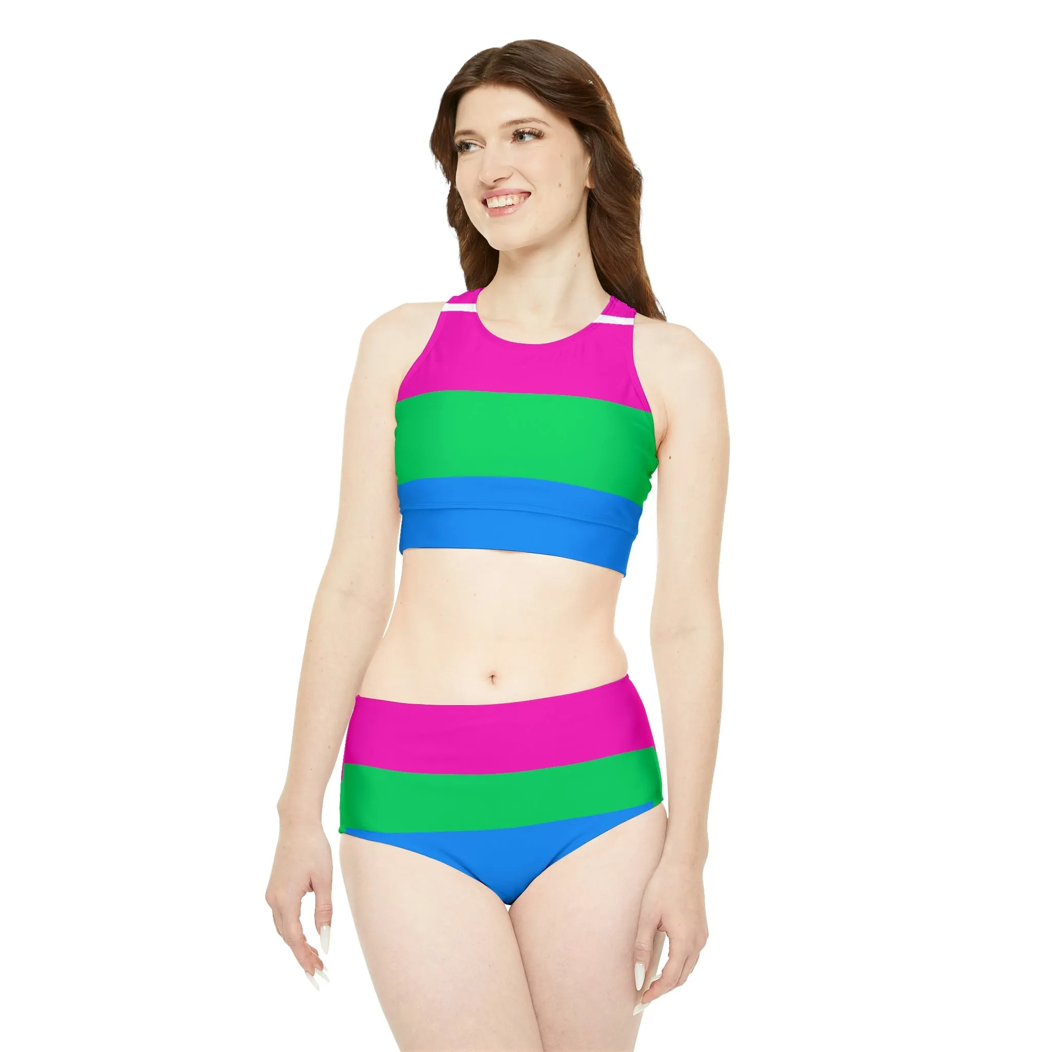 Polysexual Pride Flag Sporty Bikini Set