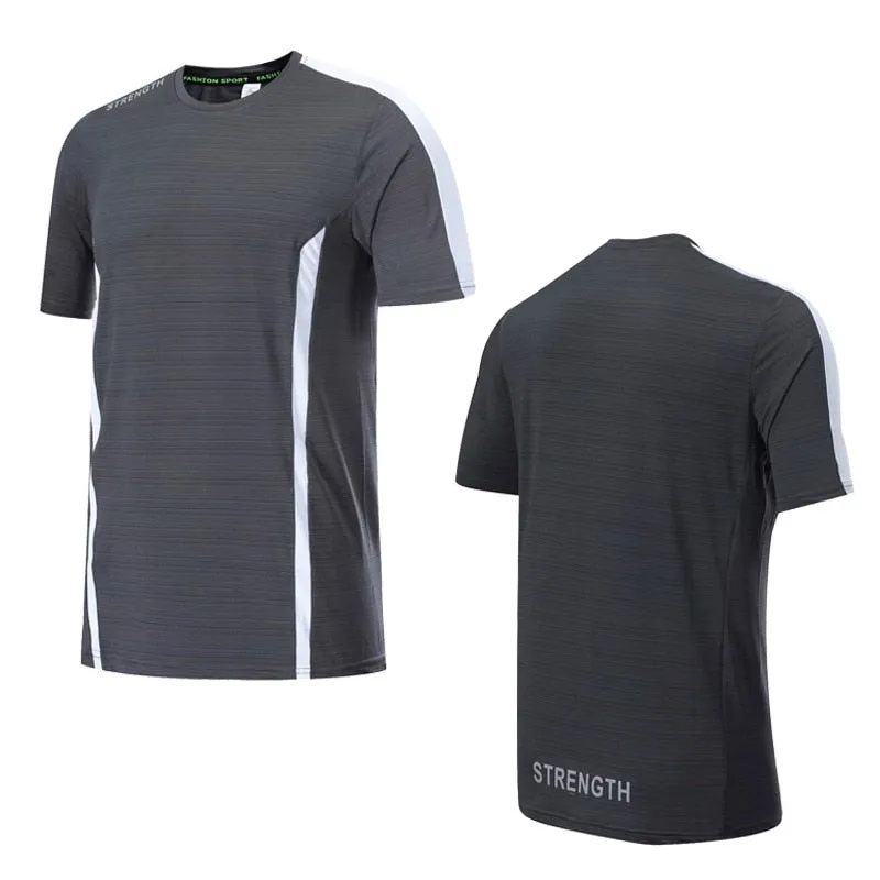 Quick Dry Men Running T-Shirts Gym Fitness Jogging Casual Sports Short Sleeve Tops Compression Sportswear Male Jersey Breathable