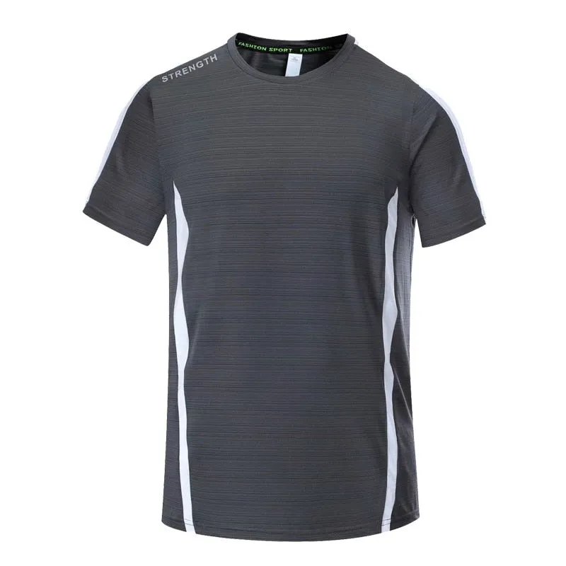 Quick Dry Men Running T-Shirts Gym Fitness Jogging Casual Sports Short Sleeve Tops Compression Sportswear Male Jersey Breathable