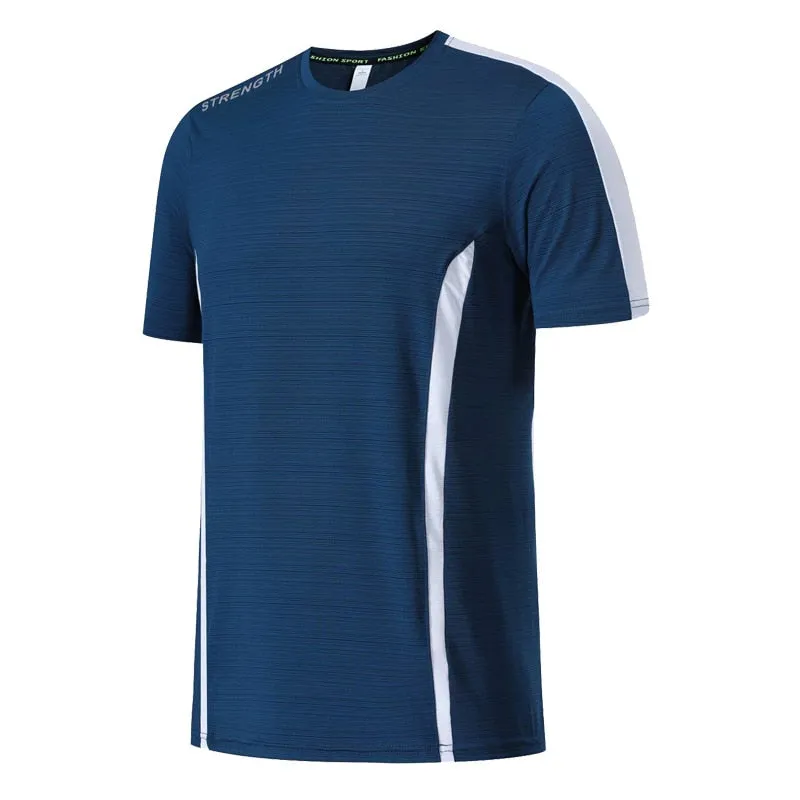 Quick Dry Men Running T-Shirts Gym Fitness Jogging Casual Sports Short Sleeve Tops Compression Sportswear Male Jersey Breathable