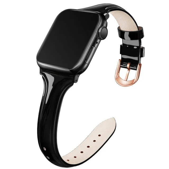 rose gold High-Quality Leather Loop Bracelet Belt Band  Series 7 6 5 4 Wristband