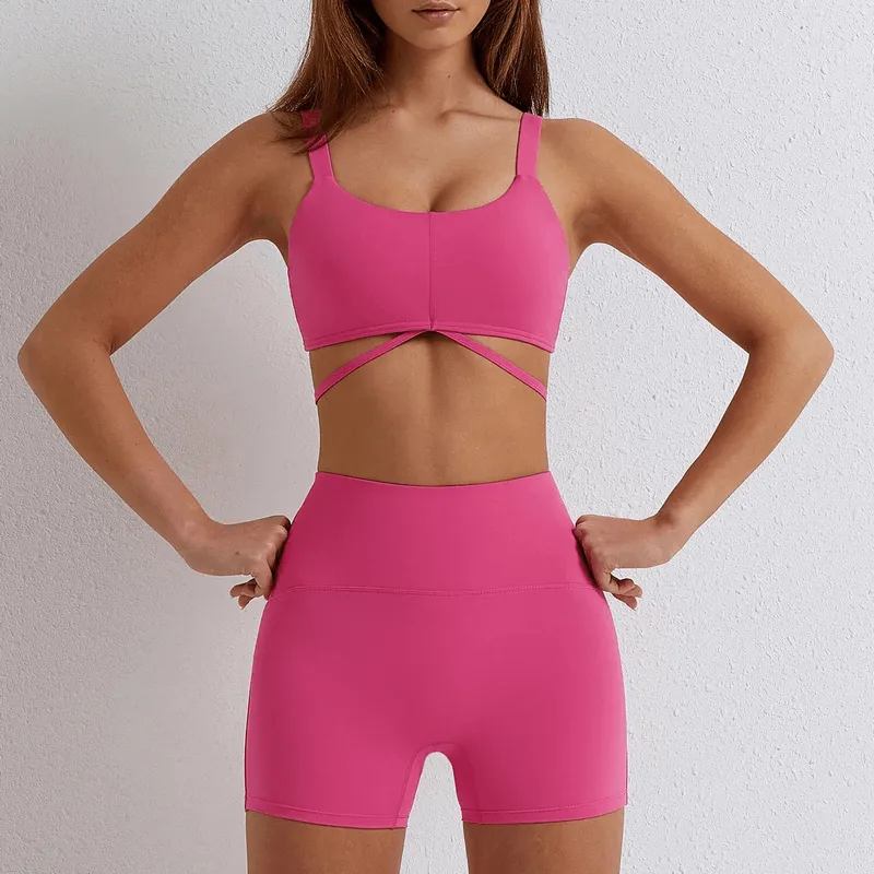 Seamless Gym Sports Suit with Bra and Shorts/Leggings - SF1678