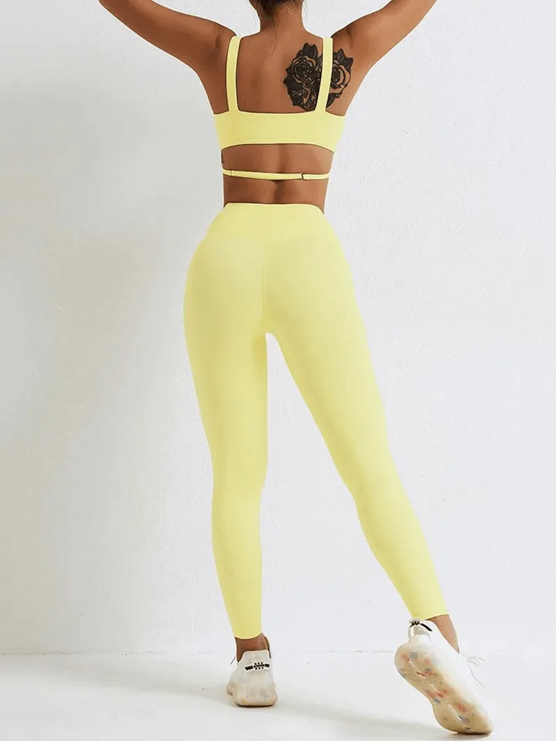 Seamless Gym Sports Suit with Bra and Shorts/Leggings - SF1678