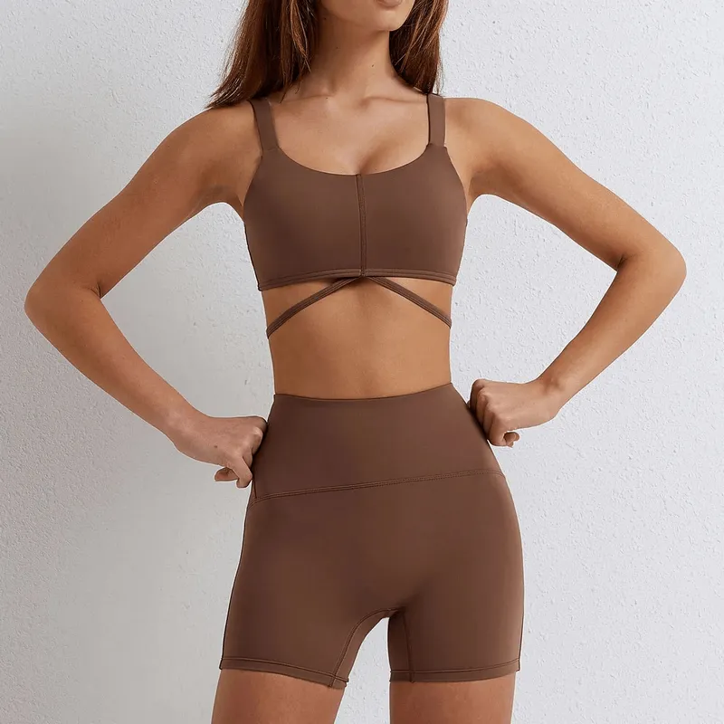 Seamless Gym Sports Suit with Bra and Shorts/Leggings - SF1678