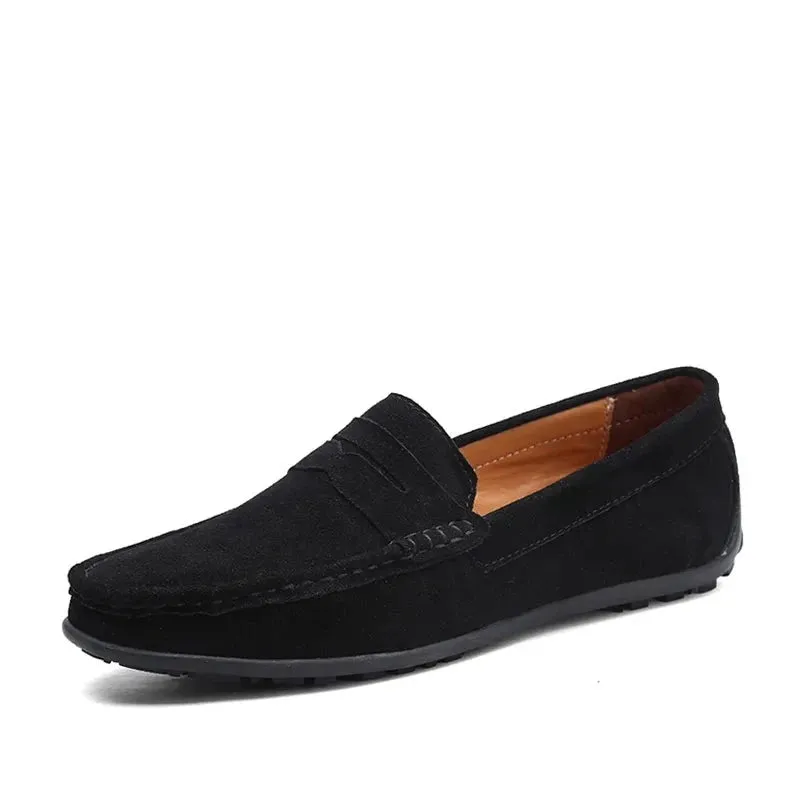 Spring Summer Men's Loafers Comfortable Flat Casual Shoes Men Breathable Slip-On Soft Leather Driving Shoes Moccasins v2