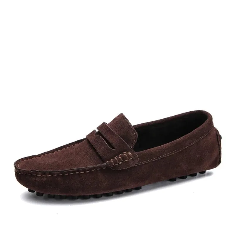 Spring Summer Men's Loafers Comfortable Flat Casual Shoes Men Breathable Slip-On Soft Leather Driving Shoes Moccasins v2