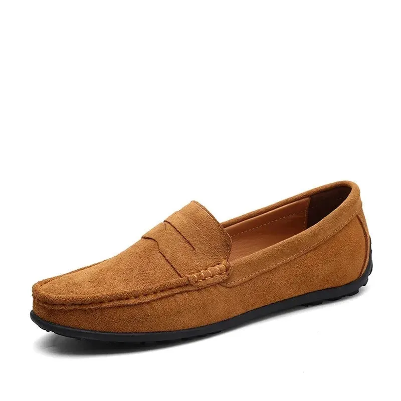 Spring Summer Men's Loafers Comfortable Flat Casual Shoes Men Breathable Slip-On Soft Leather Driving Shoes Moccasins v2