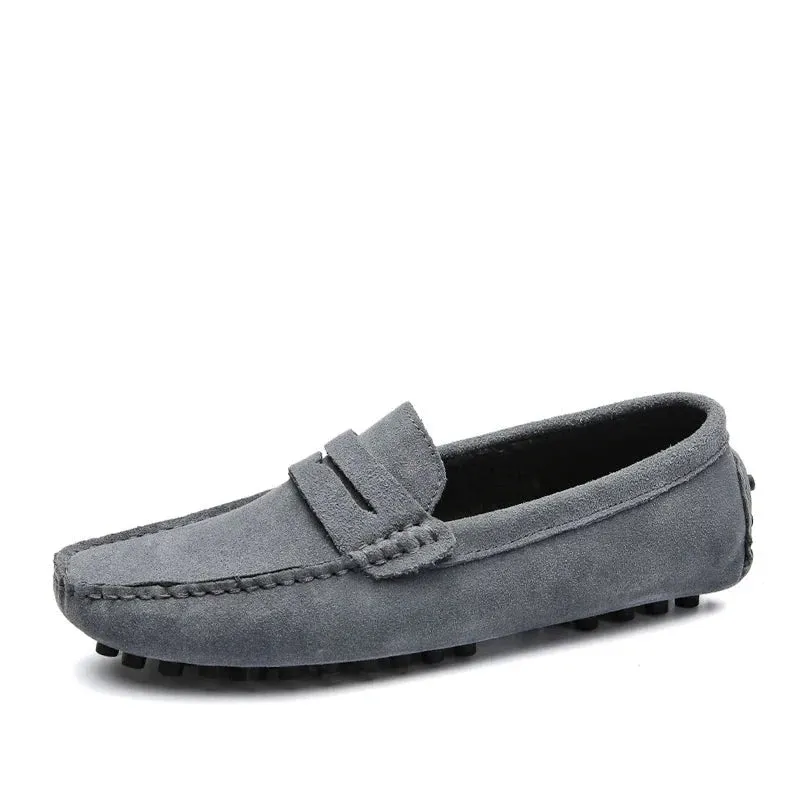 Spring Summer Men's Loafers Comfortable Flat Casual Shoes Men Breathable Slip-On Soft Leather Driving Shoes Moccasins v2