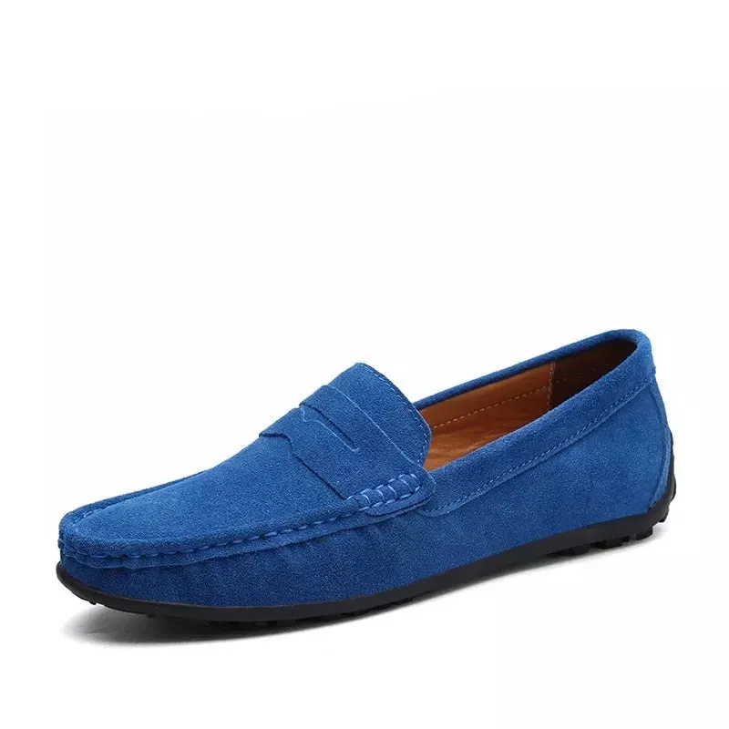 Spring Summer Men's Loafers Comfortable Flat Casual Shoes Men Breathable Slip-On Soft Leather Driving Shoes Moccasins v2