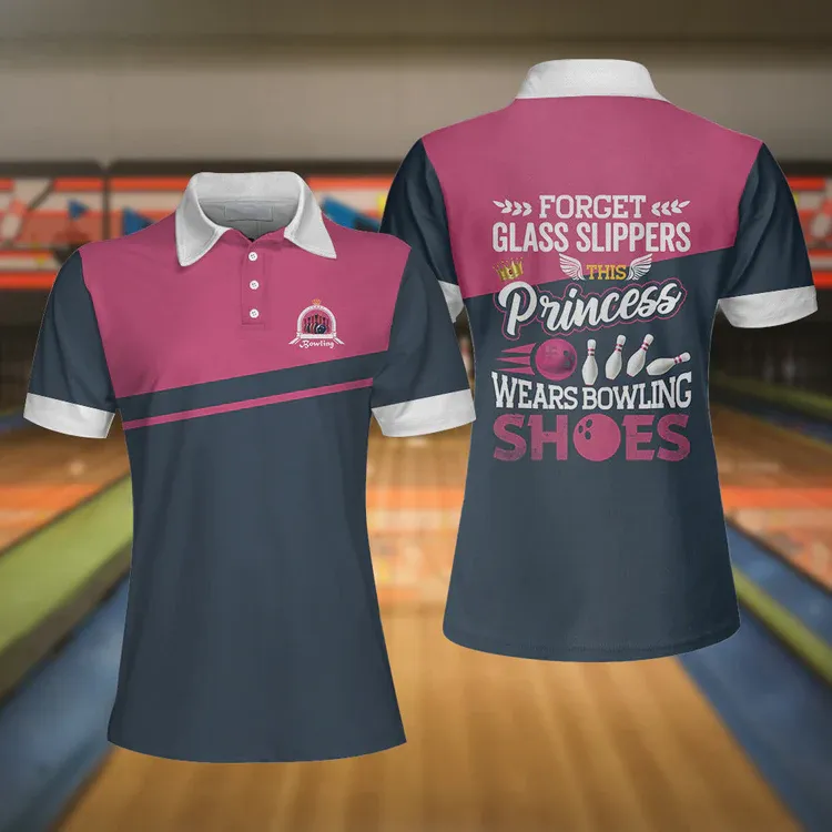 This Princess Wears Bowling Shoes Womens Bowling Shirt, Short Sleeve Women Polo Shirt Coolspod