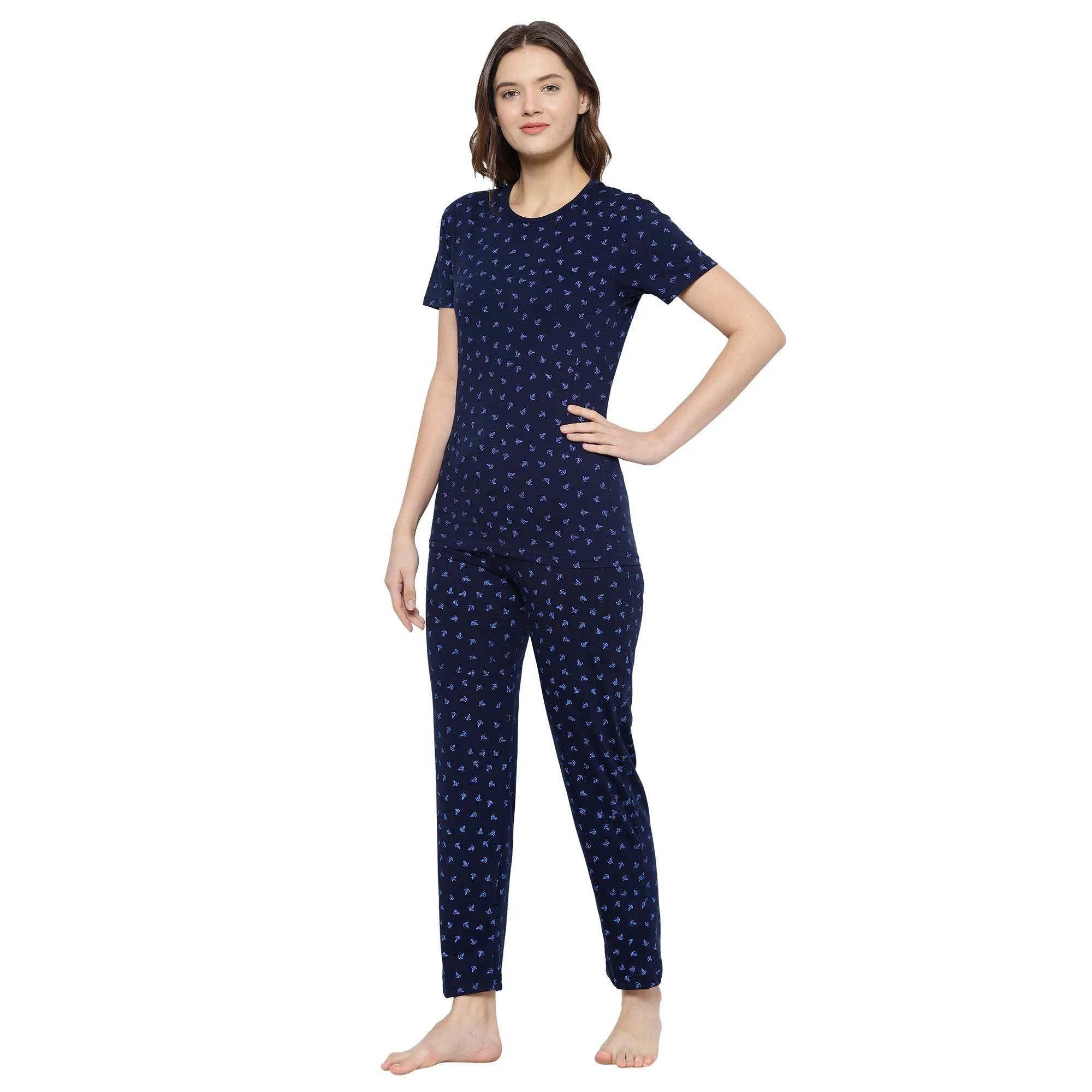 Vimal Jonney Dark Blue Women's Night Suit