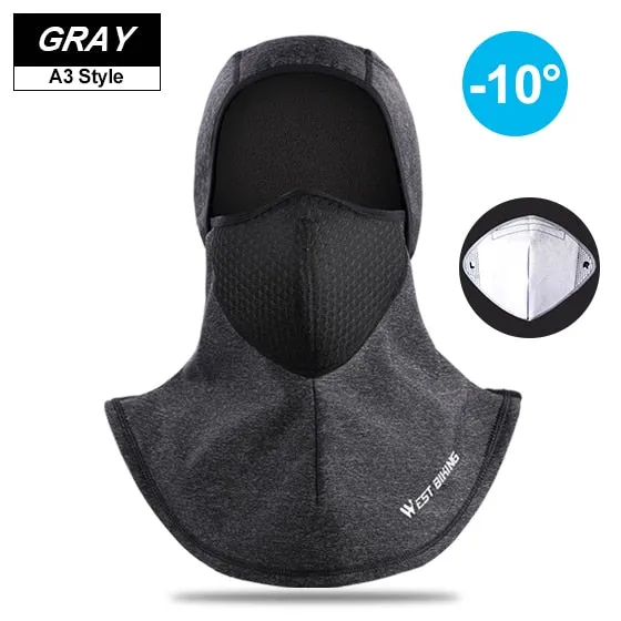 Winter Sport Cycling Cap Bike Full Face Cover Neck Warmer Men Women Scarf Ski Bicycle Motorcycle Fleece Head Cap Hat