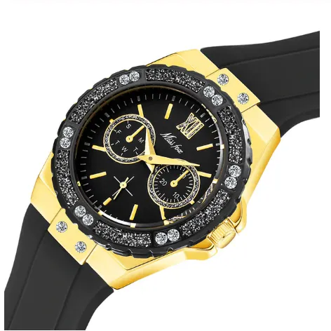 Women Elegant Diamond Decorated Chronograph Wrist Watches