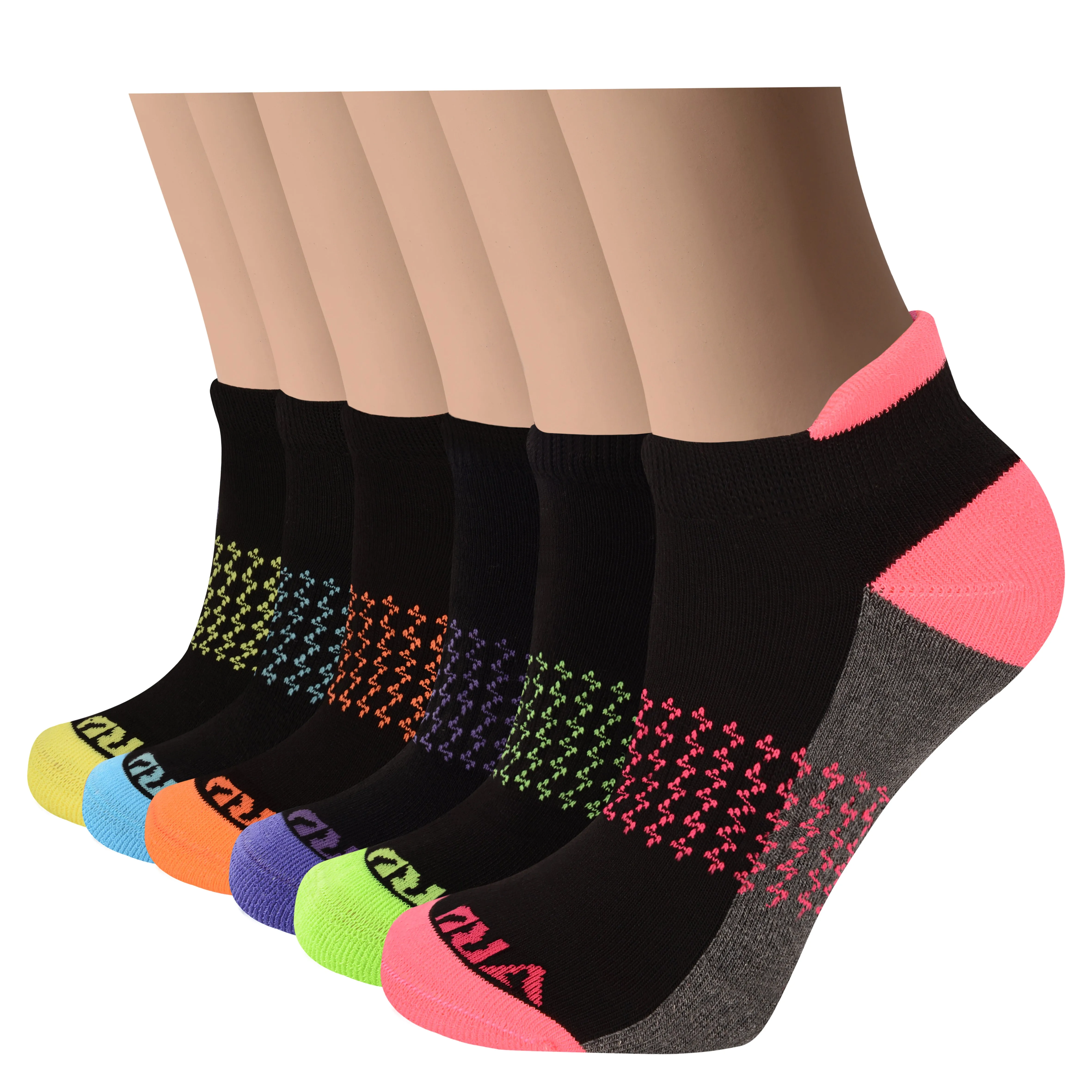 Women's Bamboo Running Socks | Lightning Design | Low-cut Ankle Length | 6 Pack