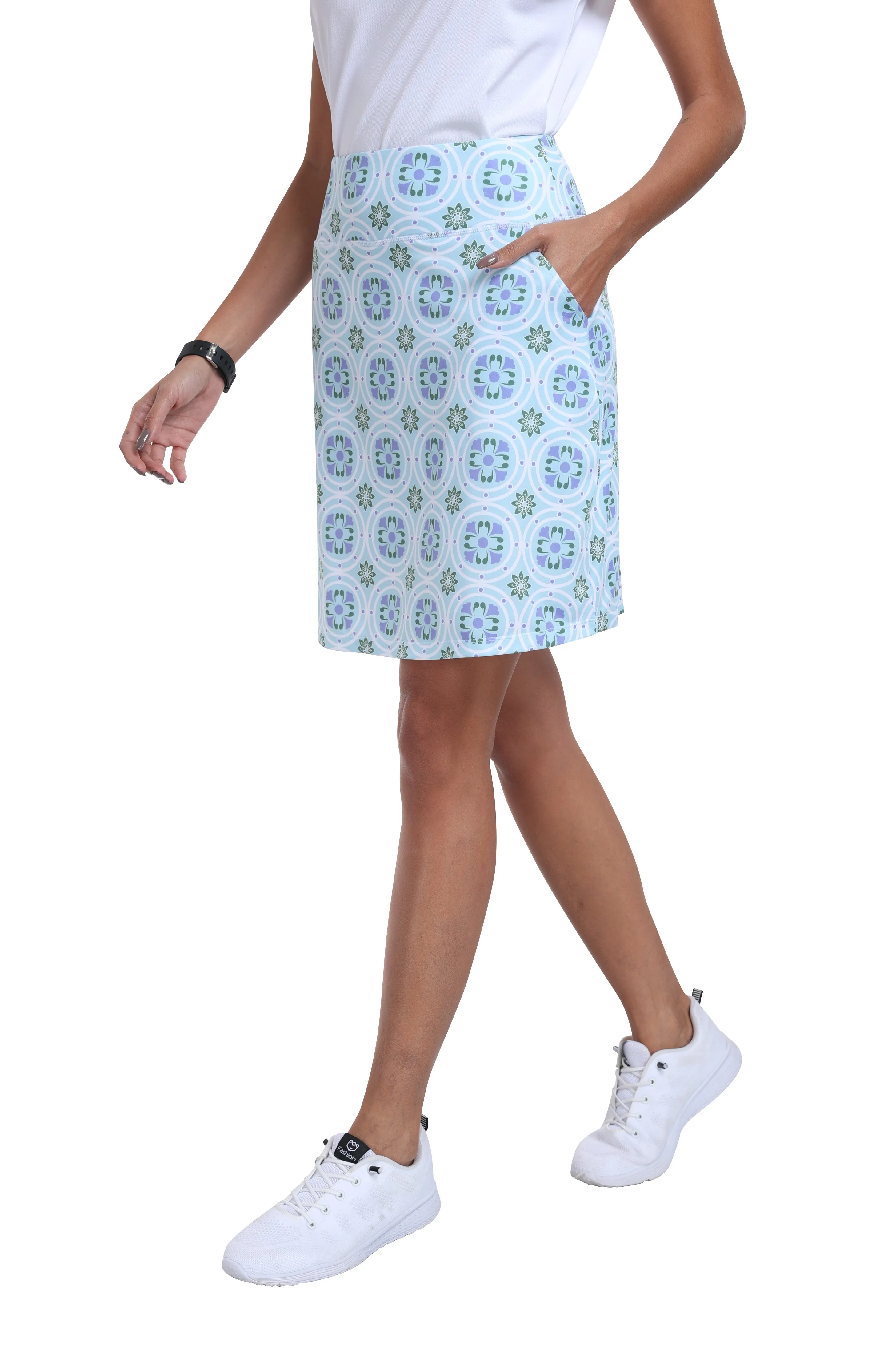 Women's summer outdoor sports pattern golf knit skirt